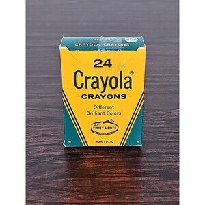 Crayola Binney & Smith 24 Pack Crayons Different Brilliant Colors. Open Vintage